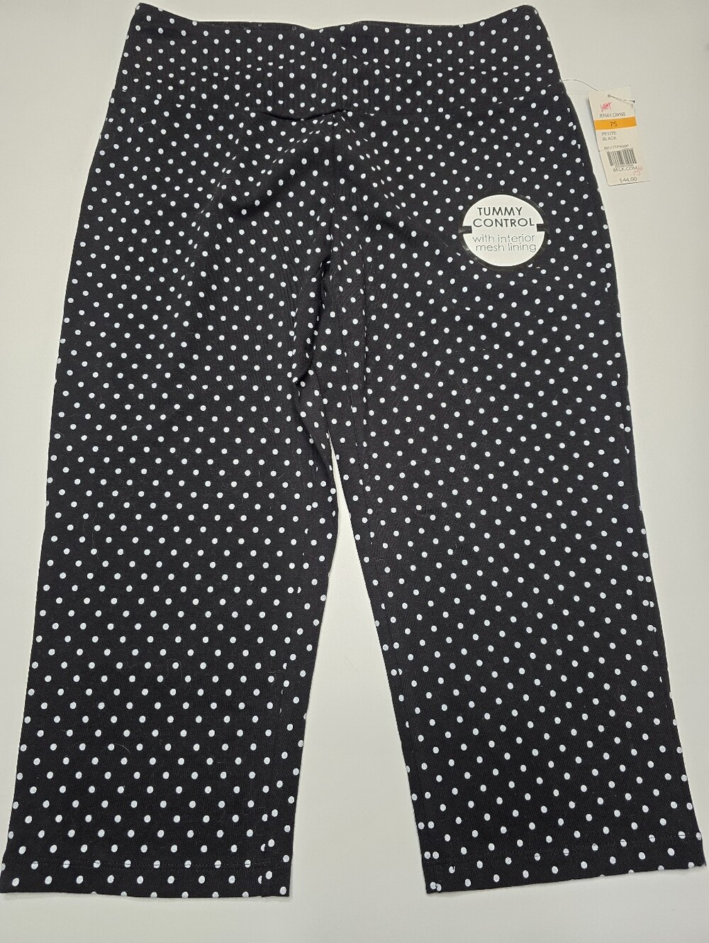 Kim Rogers Ladies Black Polka Dot Tummy Control Capri Pants